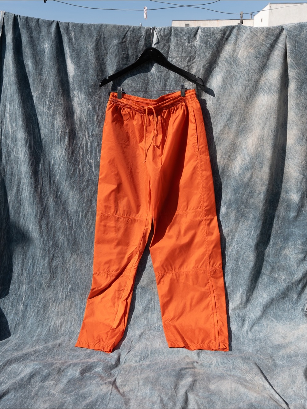 Y2K 90s Vintage Champs Sports Orange Nylon Track Pants Mens Size Large